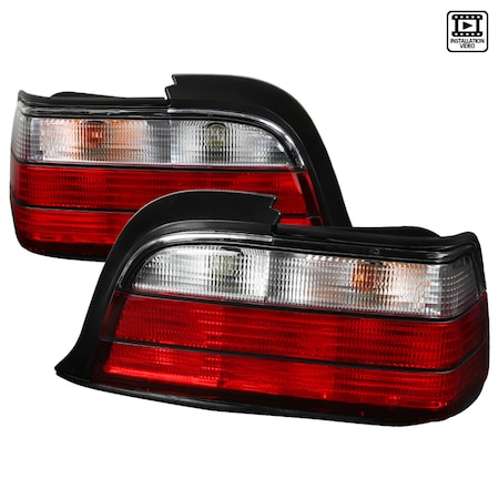 Spec-D Tuning 92-98 Bmw E36 Tail Lights Red Clear Coupe Model, LT-E362RPW-APC LT-E362RPW-APC